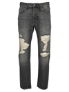 VALENTINO RIPPED STRAIGHT-LEG JEANS,11581275