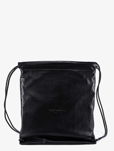 Saint Laurent Leather Backpack In Black