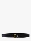 Saint Laurent Cassandre Embellished Leather Belt In Black