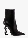 Saint Laurent Black Leather Opyum Ankle Boots In Black
