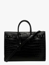 Saint Laurent Large Sac De Jour Crocodile-embossed Tote Bag In Black