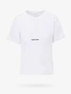 Saint Laurent Women Basic White T-shirt With Miiddle Logo Print In Cotton Woman In White