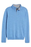 Nordstrom Men's Shop Washable Merino Quarter Zip Sweater In Blue Bonnet Heather