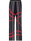 AHLUWALIA ECHO STRIPED LOOSE-FIT TROUSERS