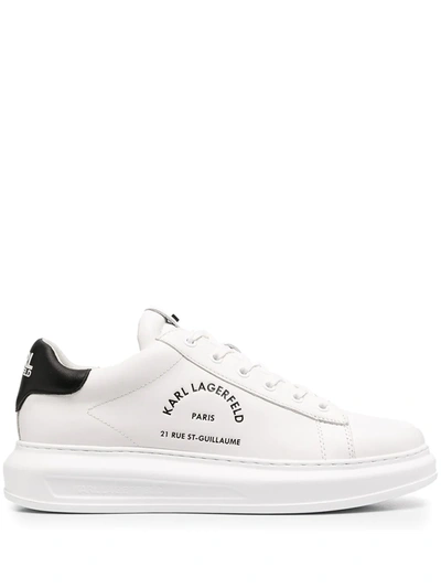 Karl Lagerfeld Address Print Low-top Trainers In 白色