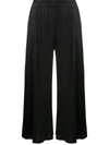 ISSEY MIYAKE FLARED PLEATED CROP TROUSERS