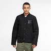 Nike Swoosh Quilted Field Jacket In Black In Black/white