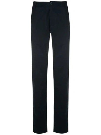 Armani Exchange Logo-plaque Straight-leg Trousers In Blue