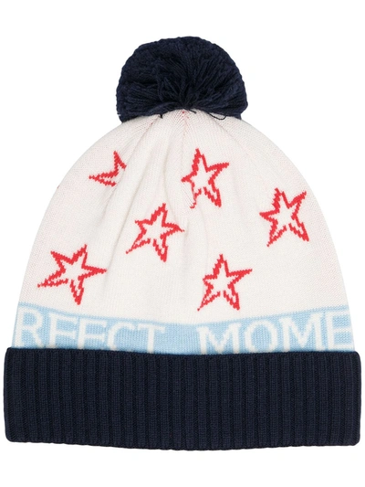 Perfect Moment Star-jacquard Wool Beanie Hat In White