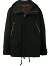 Ziggy Chen Oversized Zipped Hooded Jacket In Black