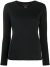 Majestic Long-sleeve Cotton Silk Touch T-shirt In Black