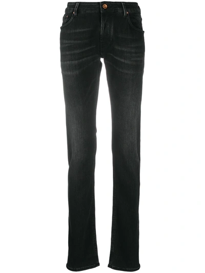 Hand Picked Orvieto Low-rise Slim Jeans In Black