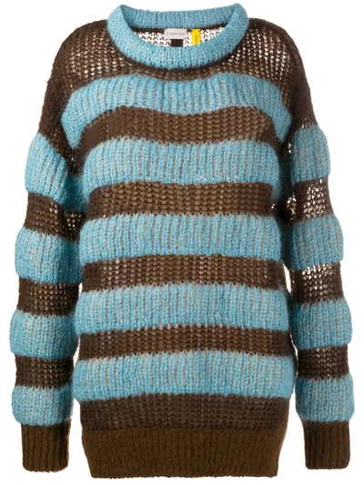 Moncler Striped Mohair Oversized Sweater In Multicolor