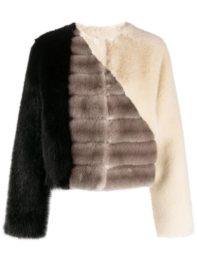 Givenchy Panelled Faux-fur Jacket In Brown