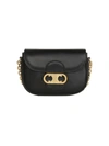 CELINE CHAINE TRIOMPHE SMALL BLACK LEATHER SHOULDER BAG,1491F16C-C835-59FC-B0D7-BA40FBB3C6B7