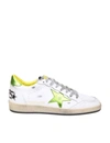 Golden Goose Ballstar White Leather Sneaker With Laminate Inserts In White