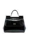 DOLCE & GABBANA SICILY MEDIUM BLACK LEATHER HANDBAG,E63FD0D0-C8A3-6732-FEC5-24B0E46C7115