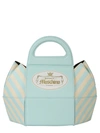Moschino Cake Box Small Bag In Light Blue And Yellow In Blue