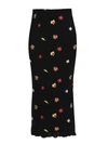 Off-white Embroidered-leaves Mid-length Skirt In Black