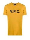 Apc Vpc Logo-flocked Cotton T-shirt In Yellow