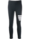 Thom Browne Compression Tights With 4-bar In Polyamide Stretch Interlock In Blue