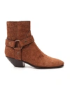 SAINT LAURENT BROWN LEATHER ANKLE BOOTS,A0FA3959-E55E-24C3-C3EF-7B26356AEF42