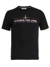 Stone Island Logo-embroidered Cotton T-shirt In Black