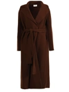 The Row Malika Double Face Wool Blend Felt Wrap Coat In Brown