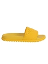 Fendi Diagonal Logo Pool Slides In Yellow