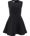 Valentino Navy Wool & Silk A-line Dress In Black