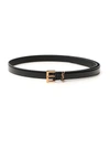 Saint Laurent Black Logo Patent Leather Belt In Black