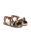 Dolce & Gabbana Ankle Strap Sandals In Faille With Leopard Print In Neutrals