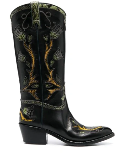 Sartore Western Knee-length Boots In Nero