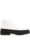 Clarks Originals White Galosh Leather Desert Boots In White