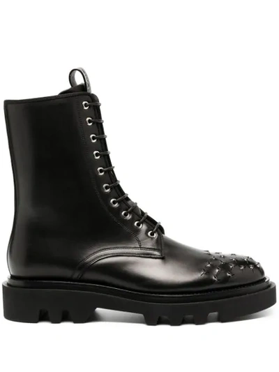 Givenchy Black Leather Combat Boots
