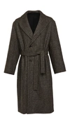 LEMAIRE VIRGIN WOOL MINI CHECK TWEED TIBETAN COAT