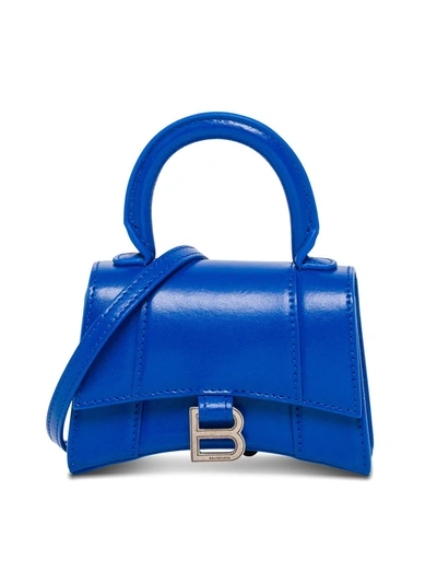 Balenciaga Hourglass Mini Handbag In Blu