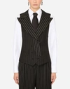 DOLCE & GABBANA Double-breasted pinstripe wool vest