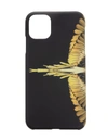MARCELO BURLON COUNTY OF MILAN BLACK IPHONE 11 PRO MAX CASE WITH YELLOW WINGS,11598932