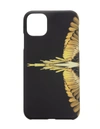 Marcelo Burlon County Of Milan Black Iphone 11 Pro Max Case With Yellow Wings In Black