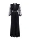 GIVENCHY PLEATED SILK AND LACE EVENING DRESS,11599190