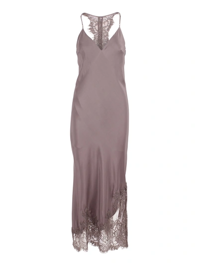 Gold Hawk Lucy Slip Silk Dress In Stone Grey