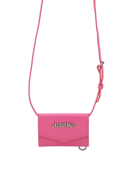 Jacquemus Le Doors Azur Micro Crossbody Pouch In Fuchsia,pink