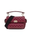 VALENTINO GARAVANI ROCKSTUD SPIKE MEDIUM BORDEAUX CROSSBODY BAG,11599121