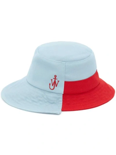 Jw Anderson Asymmetric Recycled Polyester Bucket Hat In Red