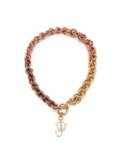 Jw Anderson Two-tone Multi-link Choker In Pink