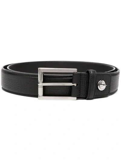 Brioni Textured Leather Belt In Black