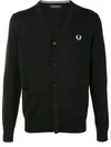 FRED PERRY LOGO-EMBROIDERED CARDIGAN