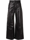 Proenza Schouler White Label High-rise Leather Culottes In Black