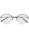 Elie Saab Wavy-detail Round-frame Glasses In Schwarz